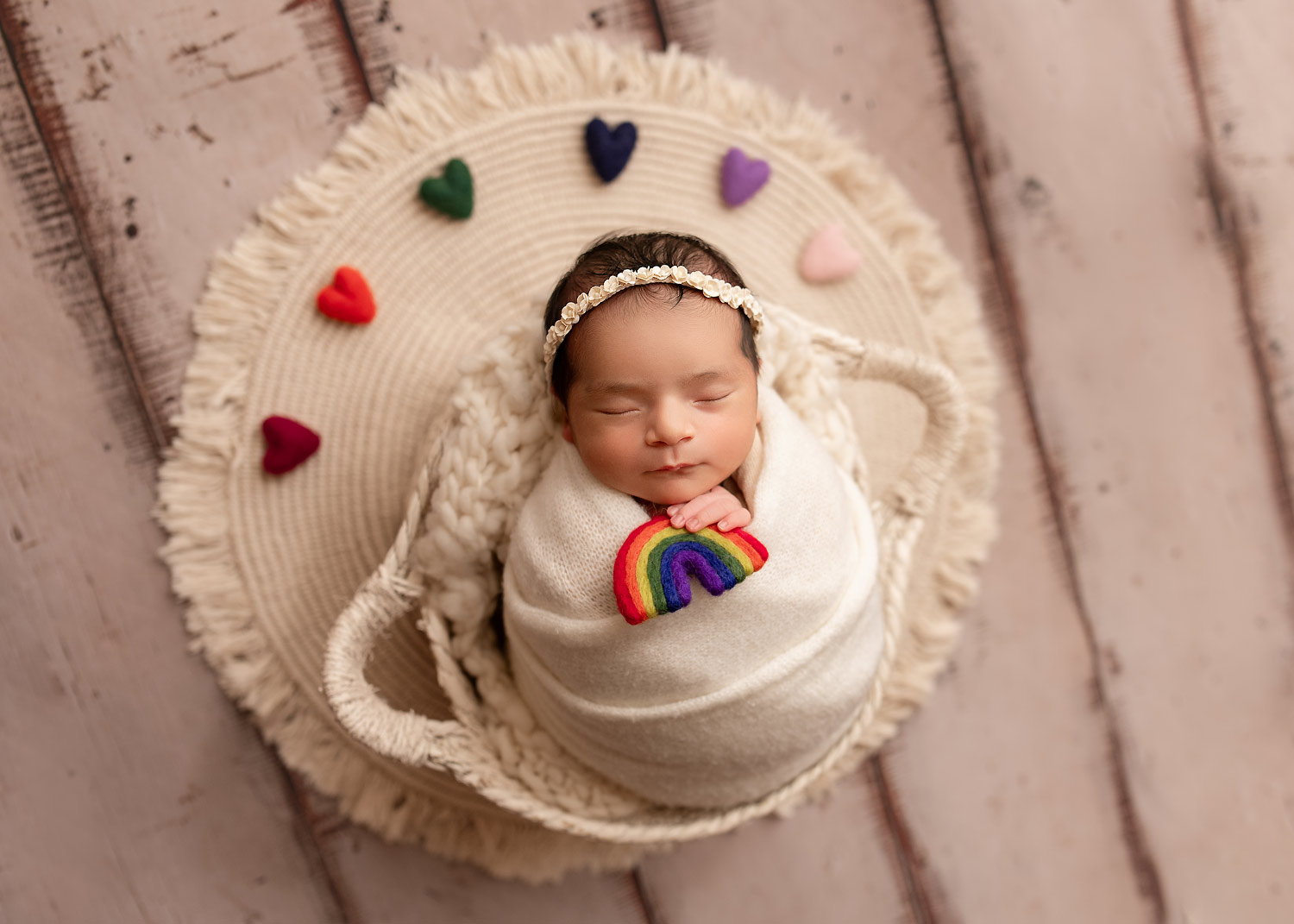 rainbow newborn session